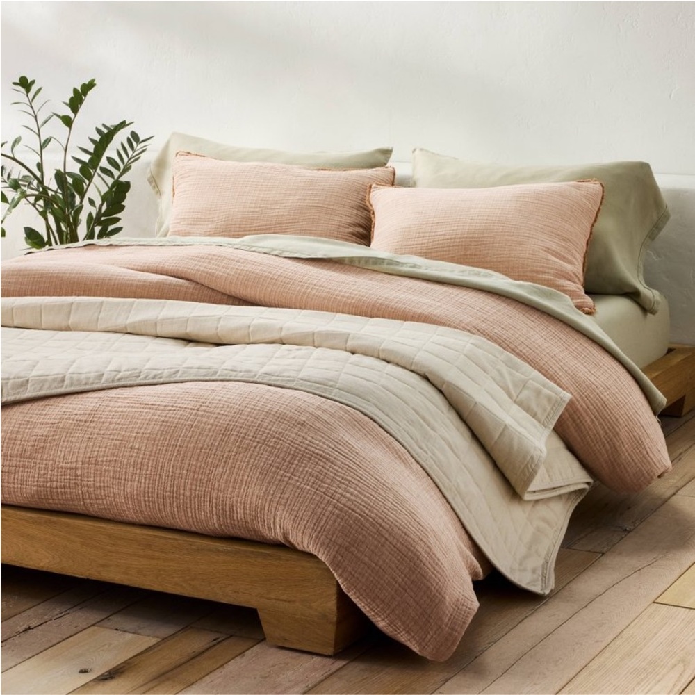 NWT Full/Queen Heavyweight Linen Blend Quilt Natural - Casaluna - Picture 4 of 5